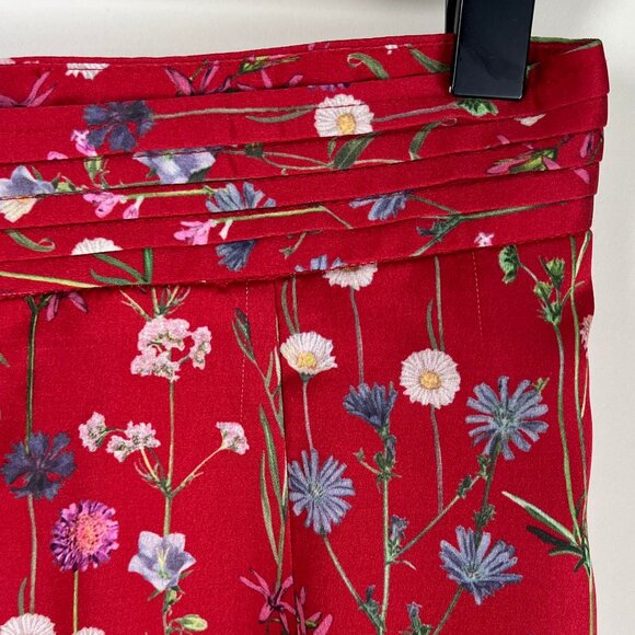 Anthropologie Floral Cropped Pants High Rise Trousers Wide Leg Dainty Romantic - Picture 6 of 13